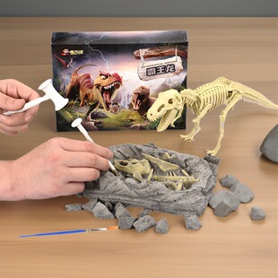 恐龙化石挖掘考古益智玩具天然宝石手串水晶儿童挖宝藏幼儿园礼物