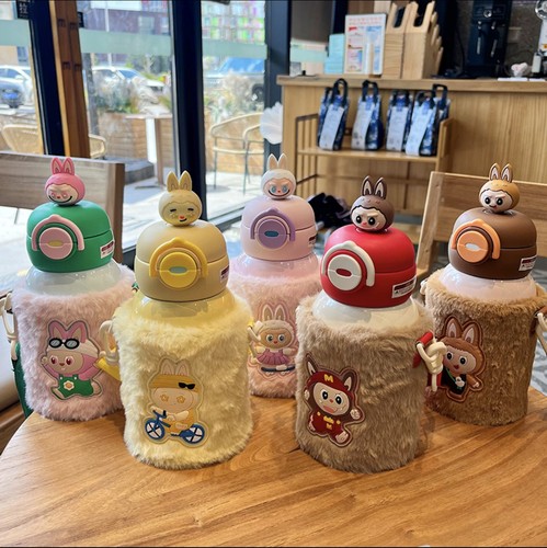 【小李专享】【顾奈】啦布兔双饮儿童316保温杯赠毛绒杯套