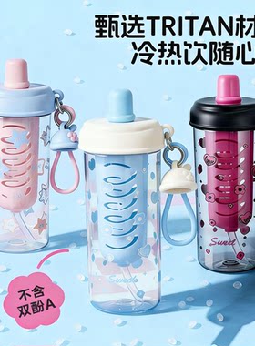 【小乐专享】【顾奈】2026夏天花茶杯tritan水杯学生吸管杯