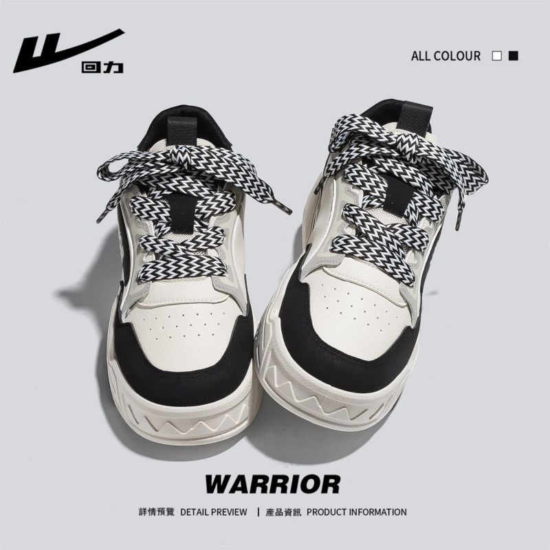 Warrior/回力男鞋2024春款厚底增高情侣休闲板鞋百搭学生风休闲鞋 流行男鞋 休闲板鞋 原图主图