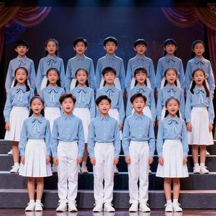 儿童合唱团初中小学生爱国主题演讲诗歌朗诵比赛演出服女童礼服装
