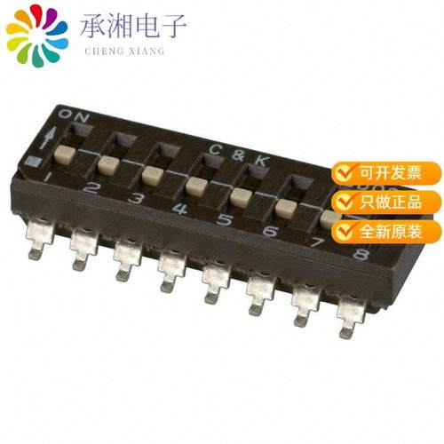 正品SD08H0SBR原装SWITCH SLIDE DIP SPST 100MA 25V