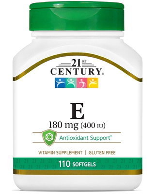 21st Century维他命E180毫克400IU110粒软凝胶囊抗氧帮助多维生素