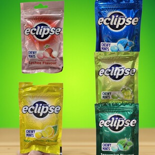 香港现货港版Eclipse易极薄荷糖柠檬润喉糖软糖熬夜提神袋装45g