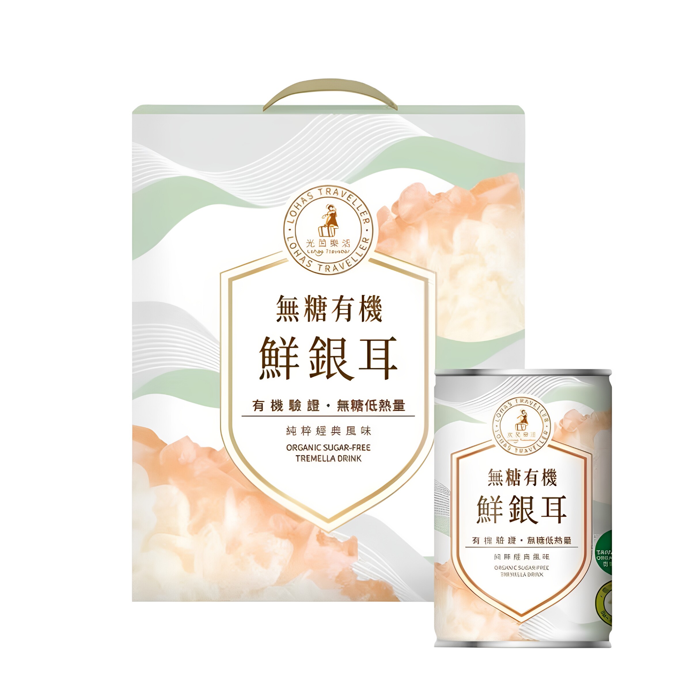 光茵乐活 无糖有机鲜银耳养颜雪耳饮白木耳饮6入礼盒绿灰盒滋补品