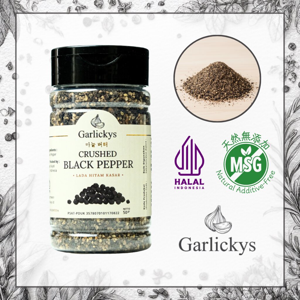 Garlickys 粗碎黑胡椒50克粗碎口感香气调味料瓶装酱类调料进口版