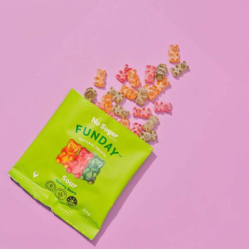 FUNDAY天然全素水果味熊仔酸糖绿袋无添加糖儿童休闲零食软糖进口
