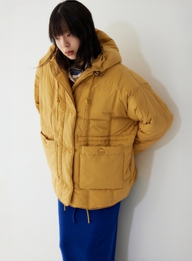 STUDIO TOMBOY 滚边细节轻薄羽绒服 女连帽抽绳休闲换季羽绒服