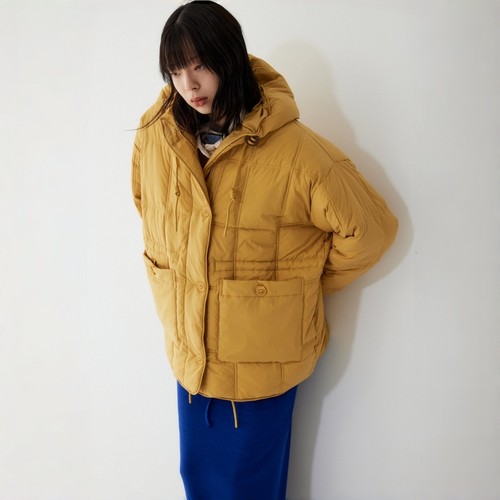 STUDIO TOMBOY 滚边细节轻薄羽绒服 女连帽抽绳休闲换季羽绒服