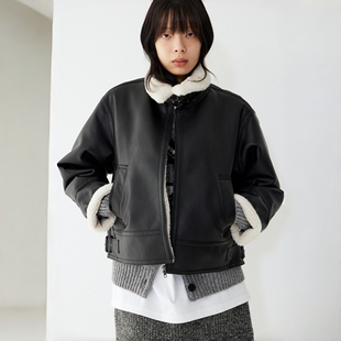 STUDIO TOMBOY2025 秋冬宽松版麝鼠毛外套 女机车风保暖皮草外套