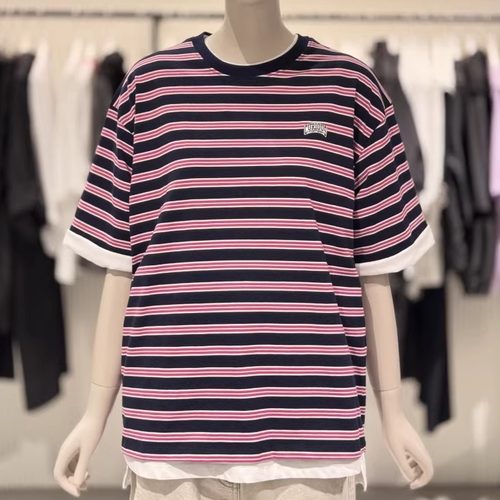 STUDIO TOMBOY拼色条纹短袖T恤 夏季薄款透气百搭显瘦休闲上衣