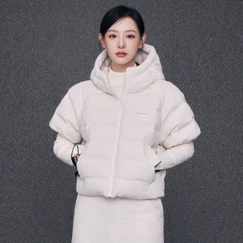 DUVETICA 杜贝蒂卡 灯芯绒半袖轻薄连帽羽绒服 女士秋冬保暖外套