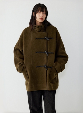 STUDIO TOMBOY 牛角扣中长款大衣 女宽松通勤休闲羊毛外套