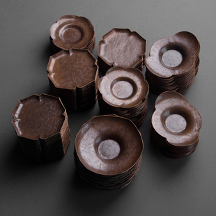 采购产品六合堂纯铜杯垫，手工中式防滑保温垫，金属杯垫，锡银碟