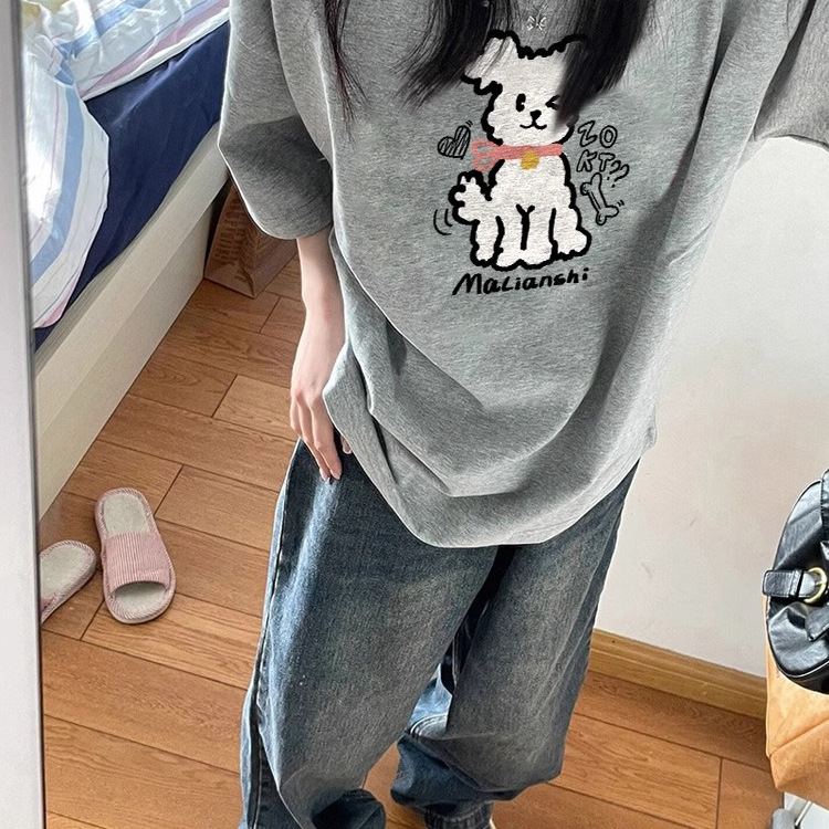重磅纯棉正肩短袖t恤女2025新款夏季设计感小众美式半袖宽松上衣