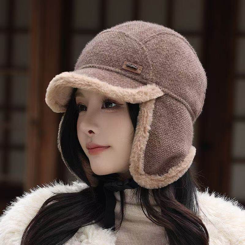 冬季日系加绒护耳防风雷锋帽女