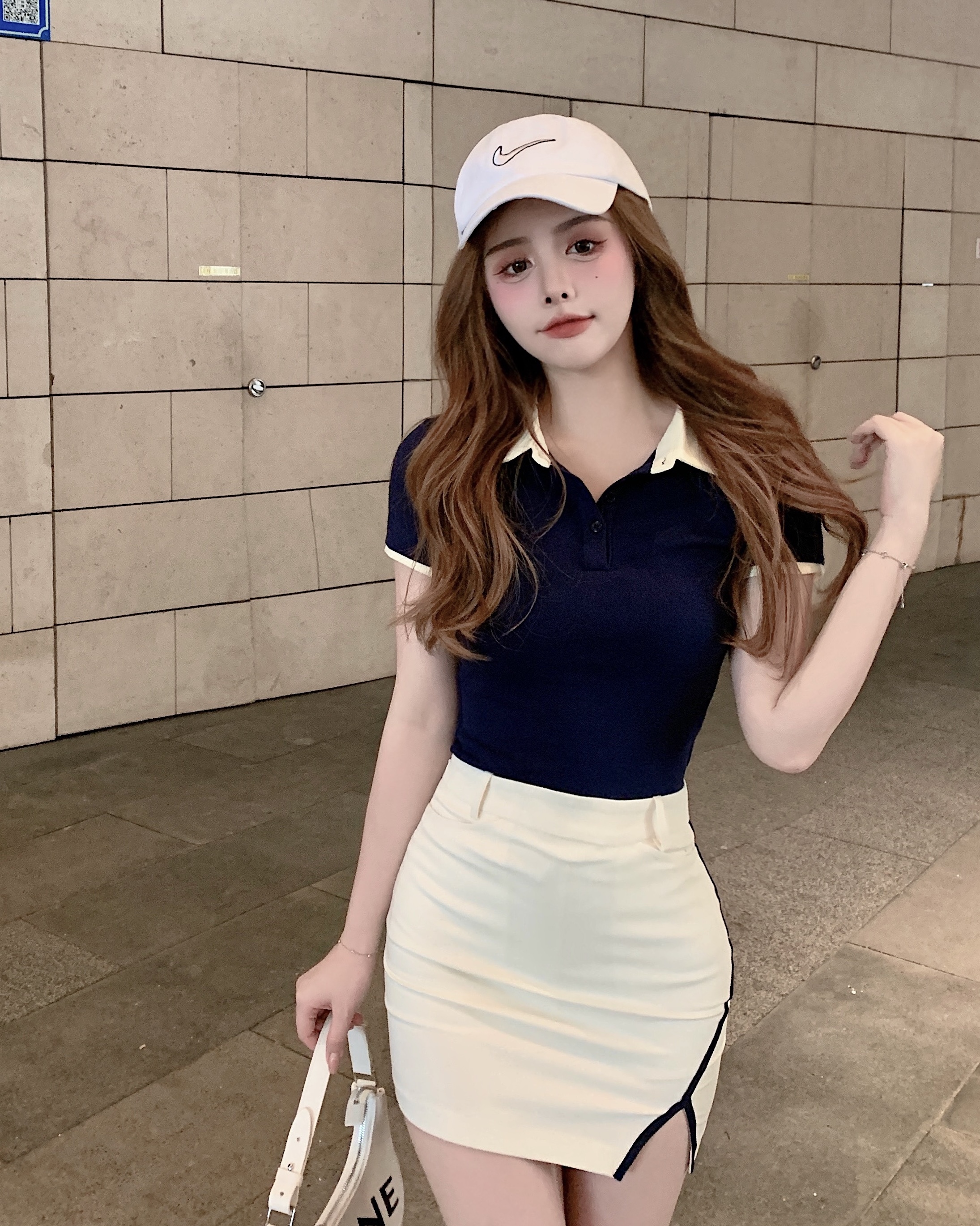 Real shot real price polo shirt hip sports leisure suit Polo temperament light mature wind age reduction two piece set