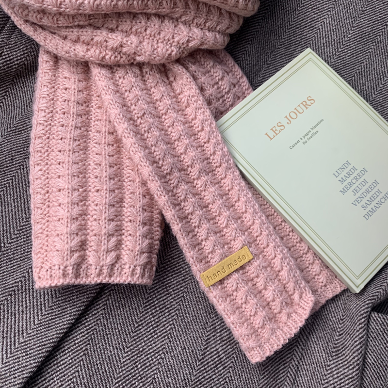 Real picture scarf ins solid color soft Korean chic knitted neck warm and thickened lovers