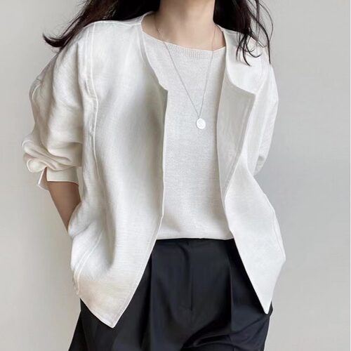 小个子宽松短外套衬衫女2026春春秋韩版文艺气质休闲外穿开衫上衣
