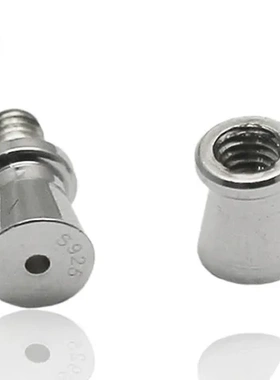 YB搭扣手链925配件吊坠银扣子接头宝石螺丝扣银饰品雅缤百搭