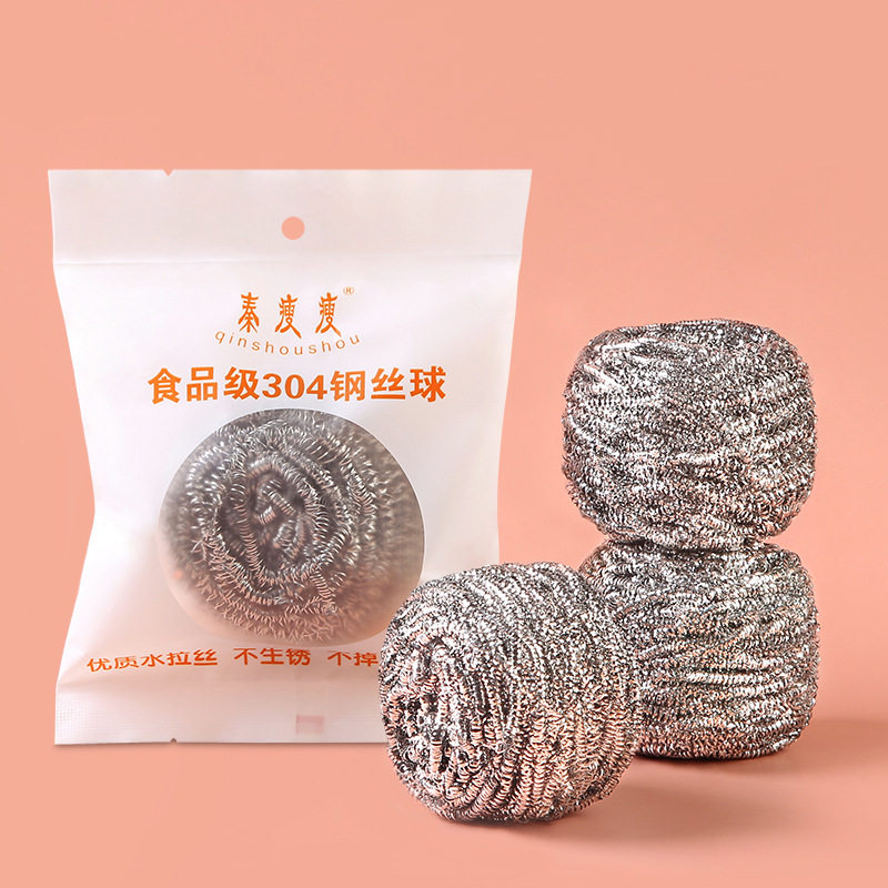 独立包装304钢丝球清洁球家用不掉丝不锈钢厨房用刷锅铁丝球洗碗图片