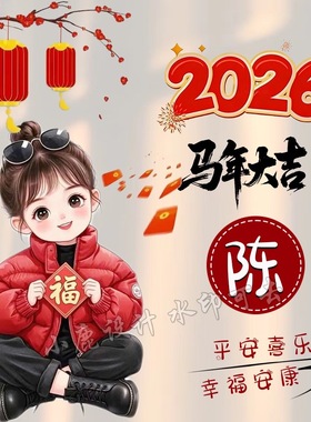 抖音直播同款2026年红色情侣姓氏谐音梗微信头像背景图定制作设计