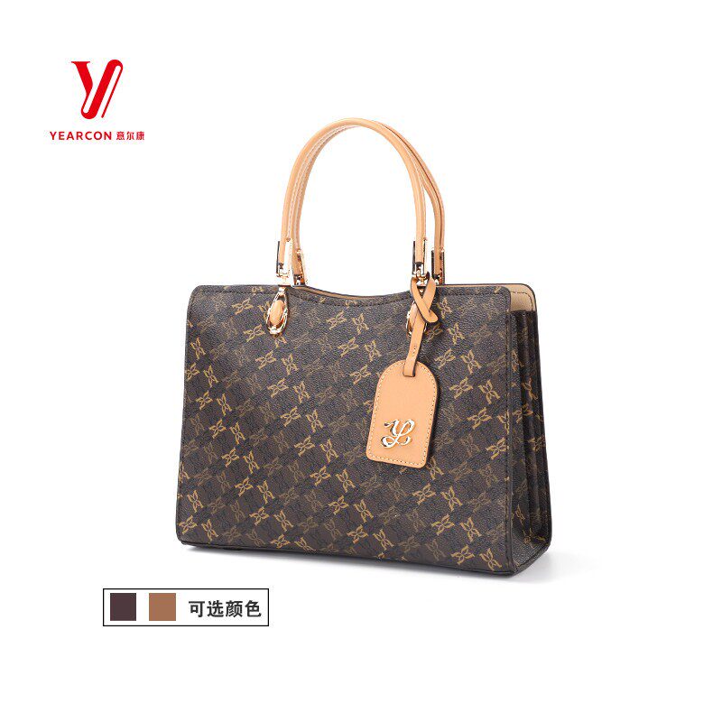 意尔康女包2026新款经典复古印花时尚百搭单肩手提托特包57Y28238