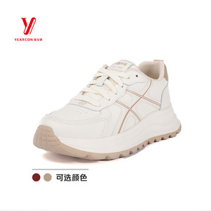 意尔康女鞋2026春季新款拼色轻便厚底耐磨运动休闲鞋6181AD15511Y