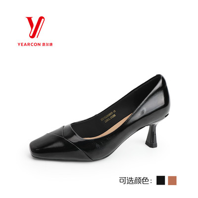意尔康女鞋2025秋季新款真皮细高跟单鞋时尚百搭皮鞋5551GA30889Y