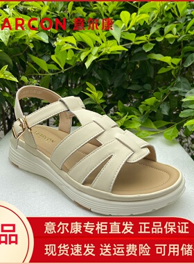 意尔康专柜女式凉鞋2024新款罗马凉鞋厚底露趾舒适时尚通勤03828