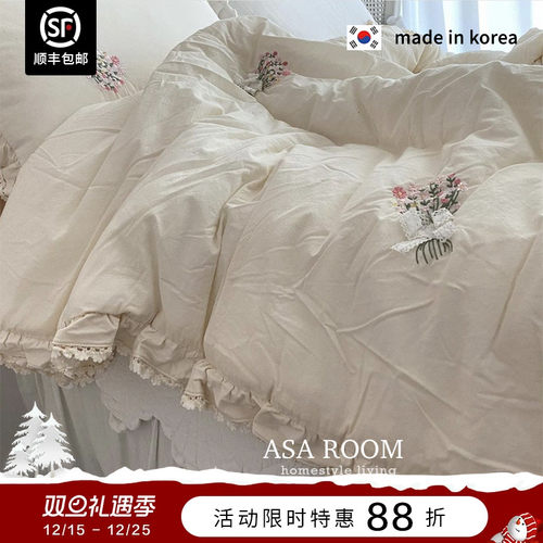 韩国刺绣温馨风春秋被