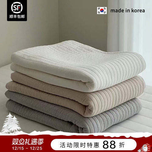 韩国莫代尔绗缝床单加厚床盖天