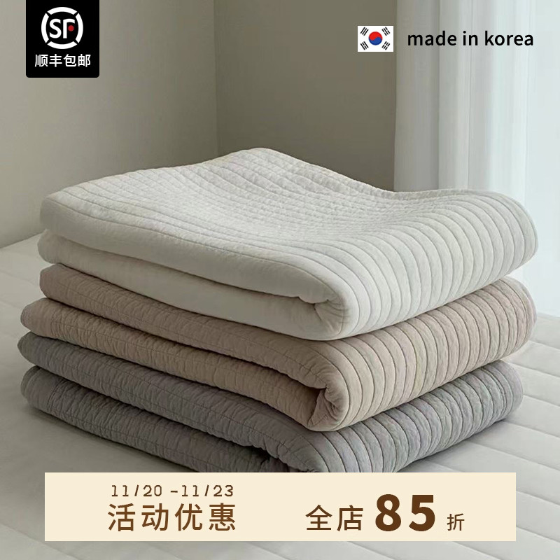 韩国莫代尔绗缝床单加厚床盖天