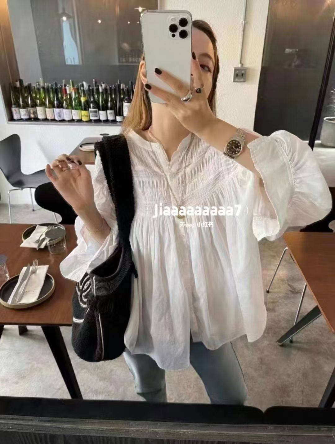 法式小香风~ 气质胜出！立领白衬衫女宫廷风棉麻夏薄款长袖上衣