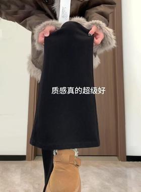 QGL 不贴腿黑色微喇牛仔裤女2025春秋新款梨形身材显瘦高腰喇叭裤