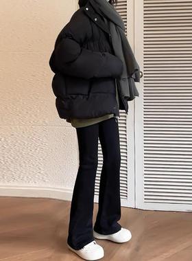 QGL 黑色微喇叭牛仔裤女加绒裤子2025新款修身显瘦高腰喇叭马蹄裤