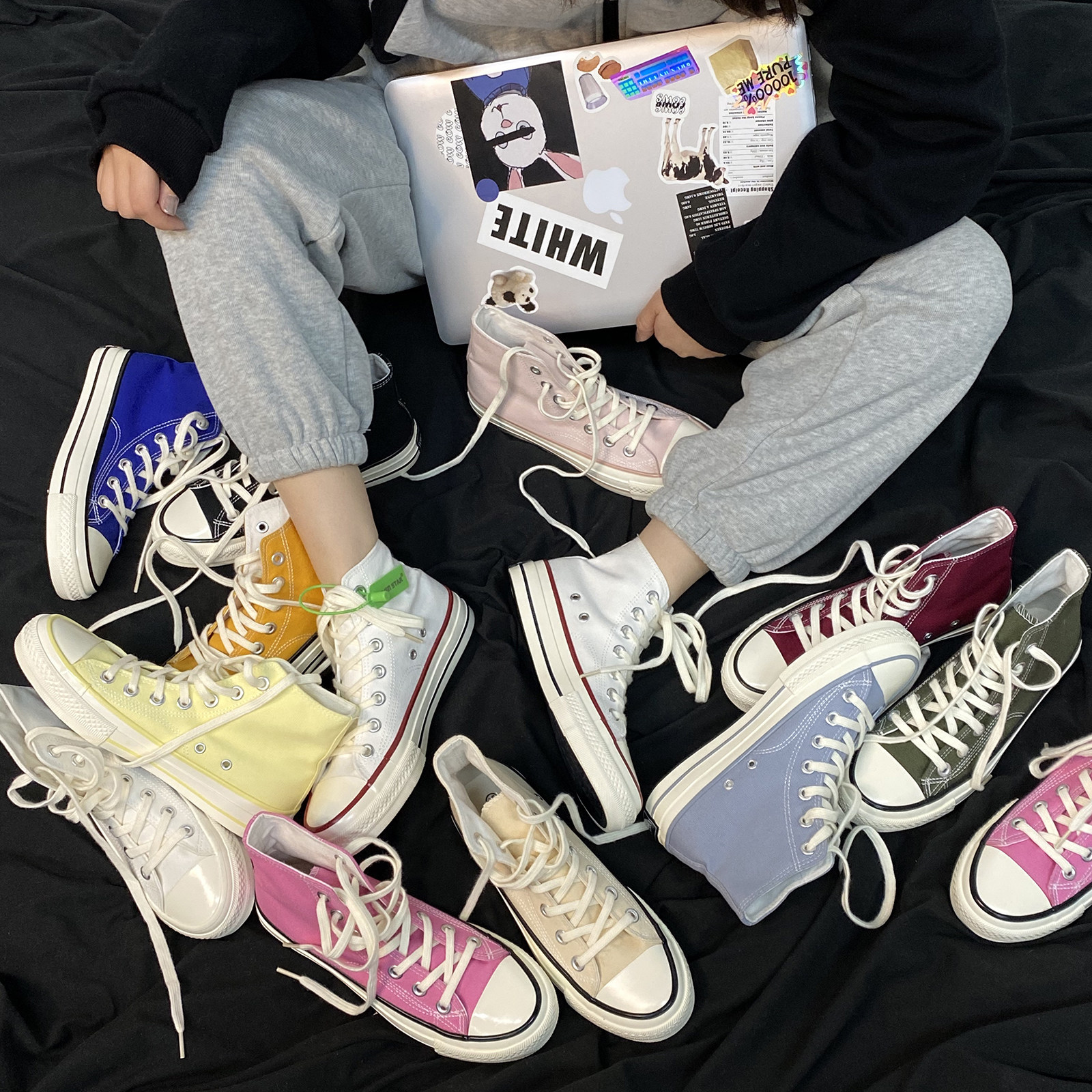 evenstar新款百搭潮流高帮帆布鞋