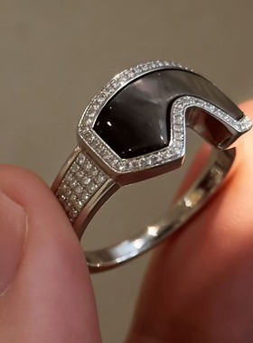 朋克风镶钻M4雪镜爆闪戒