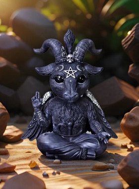 哥特式Goth暗黑山羊桌面摆件