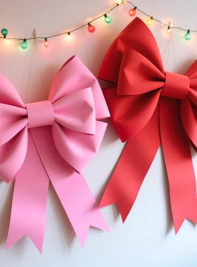 蝴蝶结装饰墙上粉红色超大巨型生日拍照道具场景氛围布置墙面挂饰