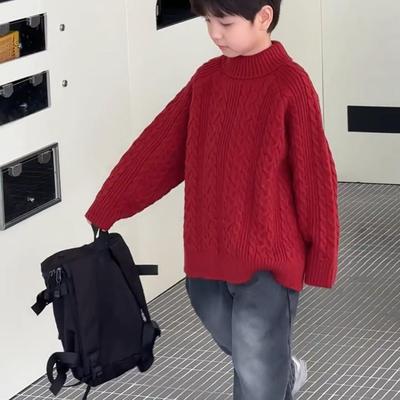 毛衣麻花款加厚红色高领内搭韩式