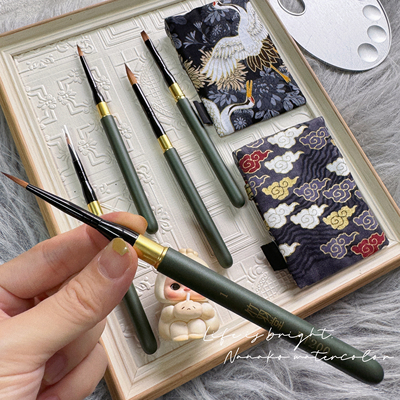 竹羽堂旅行笔便携写生毛笔 PT555 PT200 小绿管貂毛笔旅行水彩笔