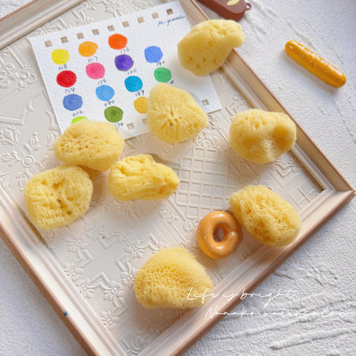 希腊地中海水彩绘画用海水彩肌理海绵吸水块美术颜料吸水海绵