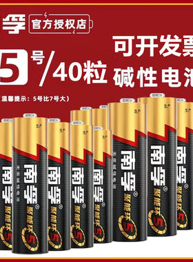 正品南孚5号40粒碱性电池