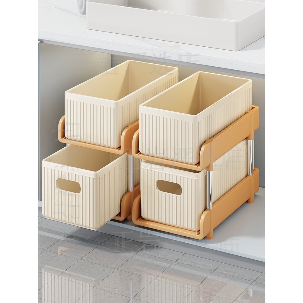 浴室柜内部收纳卫生间洗漱台洗手台整理抽屉分层免打孔镜柜门后款