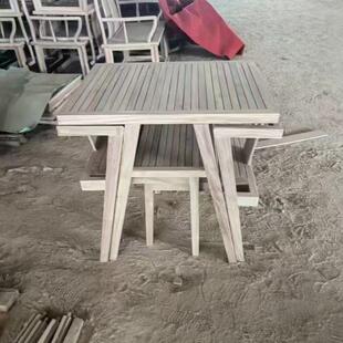 全实木书桌白茬老榆木茶桌白胚全实木休闲会客桌白坯茶室办公桌