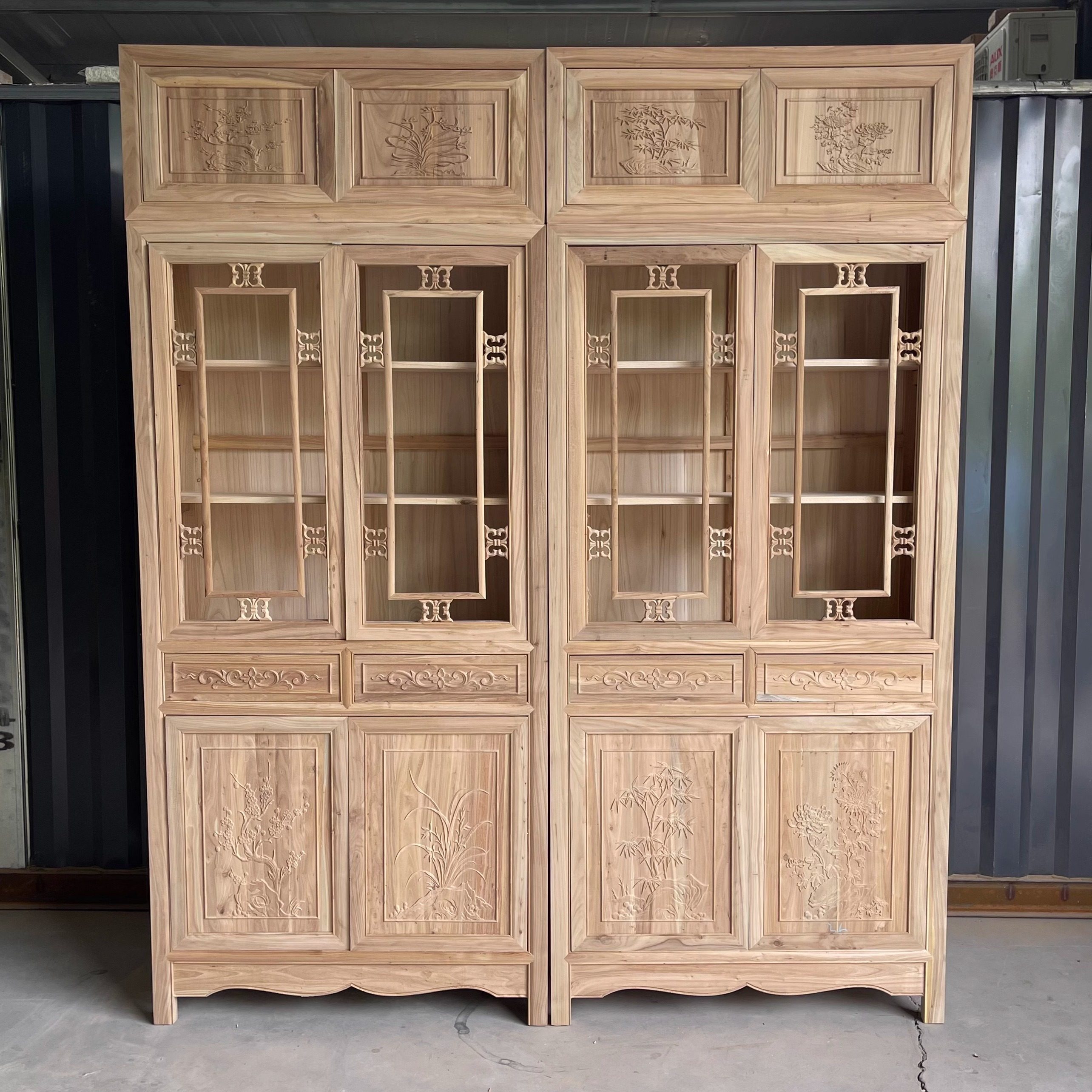 中式实木仿古书橱书柜顶箱柜书架储物柜老榆木家具展示柜白茬白胚,住宅家具,顶箱柜,淘宝优惠券,粉丝福利购,淘宝优惠卷