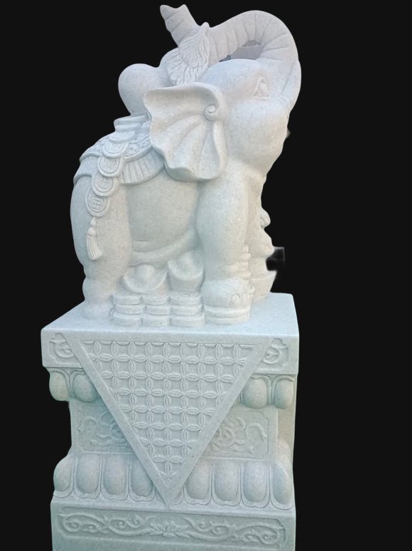 石雕大象一对汉白玉青石晚霞红花岗岩大理石门口公园商场别墅