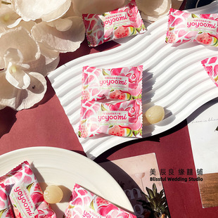 yoyoomi211玫瑰荔枝味果汁糖订婚结婚批发喜糖前台招待伴手礼糖果