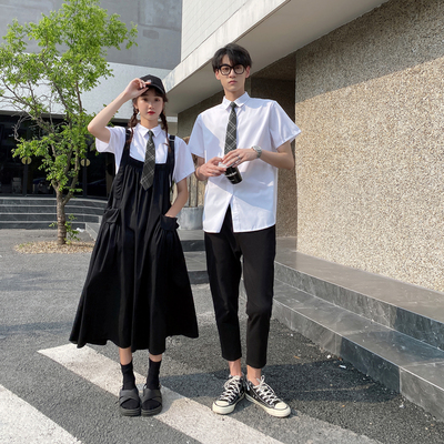 6949 衬衣领带P45  背带裙P58 男裤P35  情侣装套装班服 套装男女